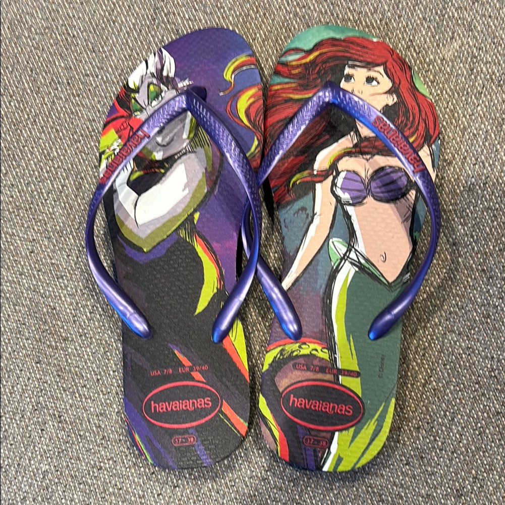 Havaianas Purple And Green Disney Flip Flops
